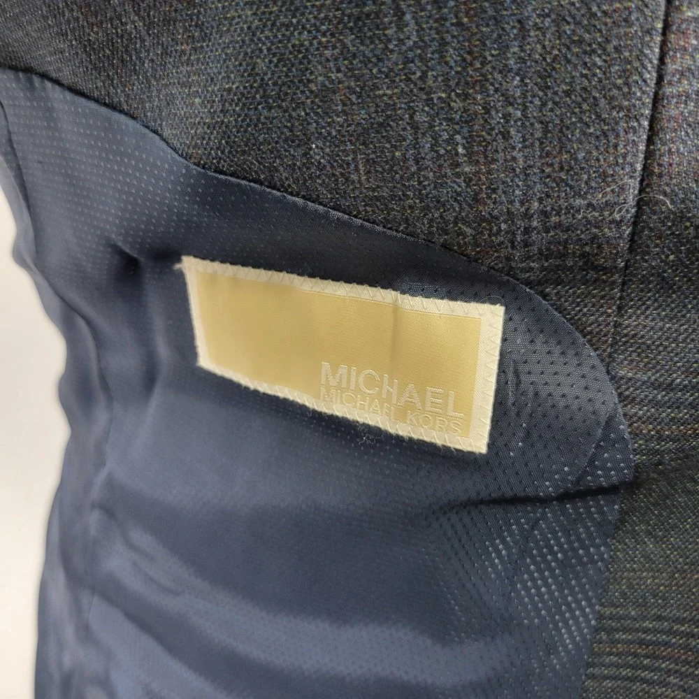 Michael‎ Kors Men's Sport Coat Blazer Two Button Navy Blue Poly Blend Size 40R